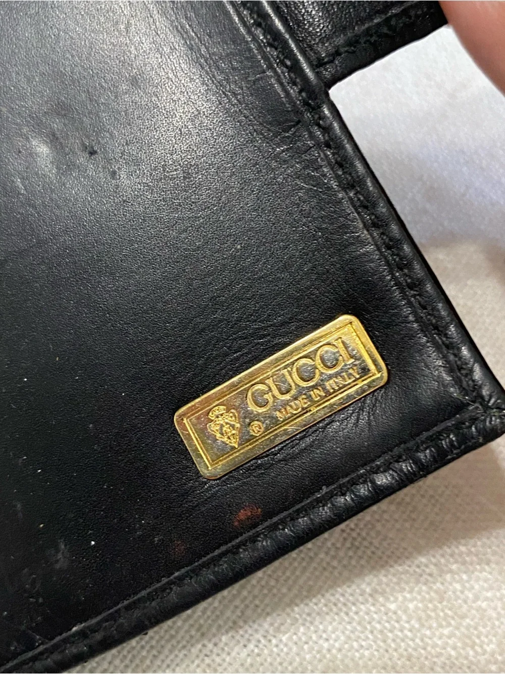 Vintage Gucci Trifold Wallet Card Holder Micro GG Black